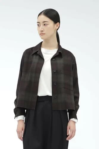 MARGARET HOWELL CHECK WOOL TWILL