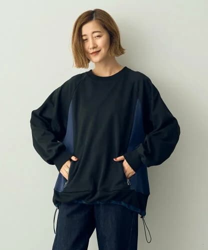 YECCA VECCA 裾リブドロスト切替プルオーバー