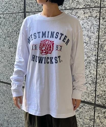 ROSE BUD カレッジロゴロングTシャツ