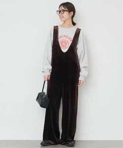 SLOBE IENA ベロアVネックオールインワン