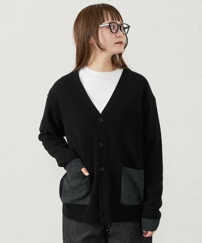 MACKINTOSH PHILOSOPHY GREY LABEL ウールカシミヤブロックカーディガン