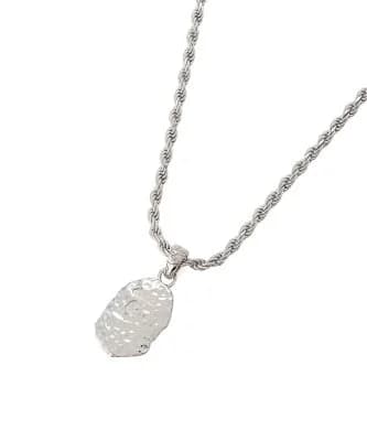 A BATHING APE APE HEAD SILVER NECKLACE