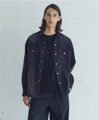 BEAUTY&YOUTH UNITED ARROWS ディストレスド デニム シャツ