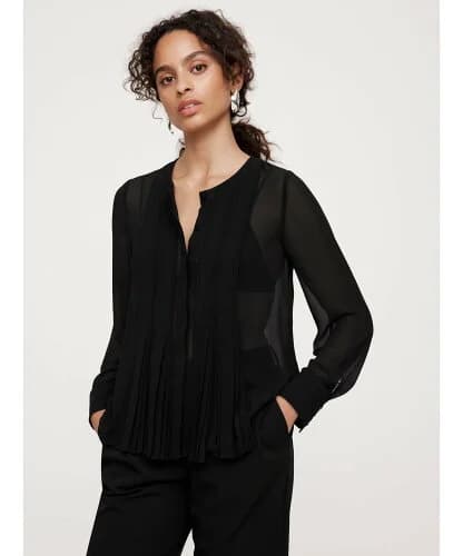BANANA REPUBLIC ジョーゼット シアー ピンタックシャツ