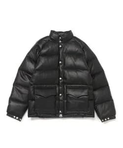 A BATHING APE LEATHER CLASSIC DOWN JACKET