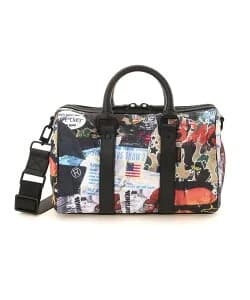 A BATHING APE BAPE FLYER PATTERN MINI BOSTON BAG