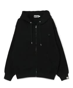 A BATHING APE ONE POINT RELAXED FIT FULL ZIP HOODIE