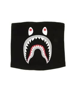 A BATHING APE SHARK MOTIF NECK WARMER