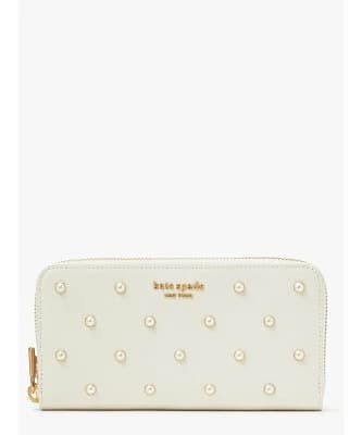 kate spade new york パール エンベリッシュド ジップ アラウンド コンチネンタル ウォレット