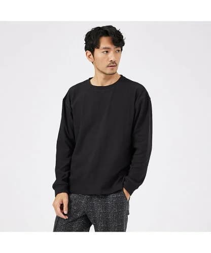 ABAHOUSE 【起毛スムース】パウダーストレッチ クルーネック カットソー