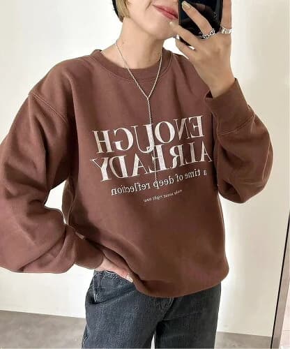 Spick & Span フロスト加工ロゴスウェット