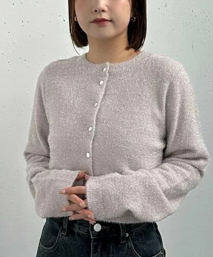 archives 2WAYラメフェザーコンパクトニットカーディガン