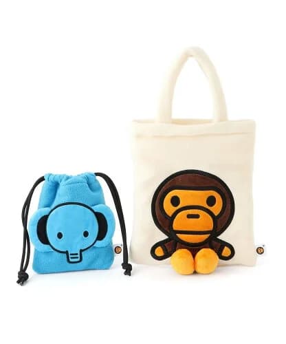 A BATHING APE BABY MILO DRAWSTRING POUCH 2P SET