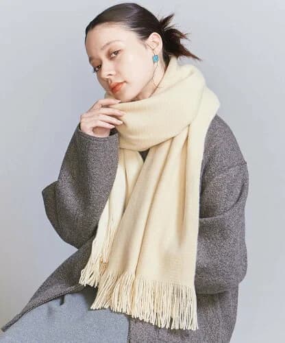 UNITED ARROWS ソフト リバーシブル フリンジ マフラー