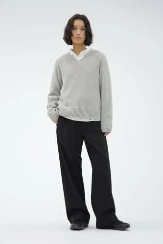 MARGARET HOWELL CHALK STRIPE HOPSACK WOOL