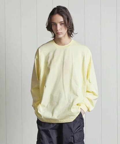 ＜H＞HYBRID COTTON TUBE CREW NECK LONG SLEEVE T-SHIRT/Tシャツ