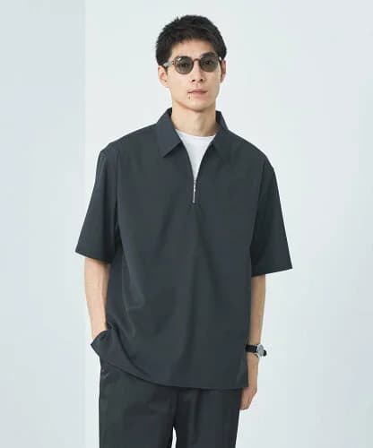 UNITED ARROWS green label relaxing ウォッシャブルトロ ハーフジップ プルオーバーシャツ -ウォッシャブル・ストレッチ・防シワ-