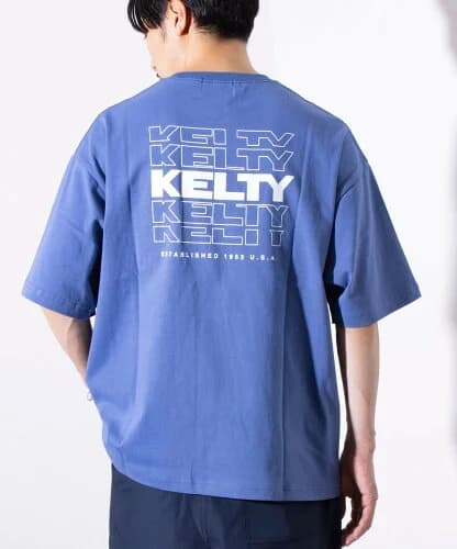 【KELTY×GLOSTER】別注 バックタイポロゴプリントTシャツ ワンポイントワッペン