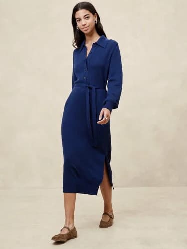 BANANA REPUBLIC FACTORY STORE ボタン付きミディセーターワンピース