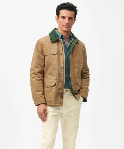 BROOKS BROTHERS コットンキャンバス キルティング バーンコート