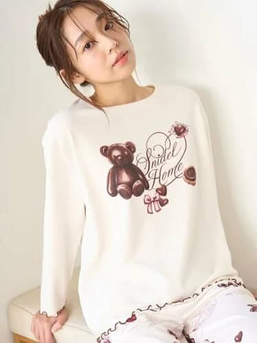 SNIDEL HOME チョコモチーフロングTシャツ