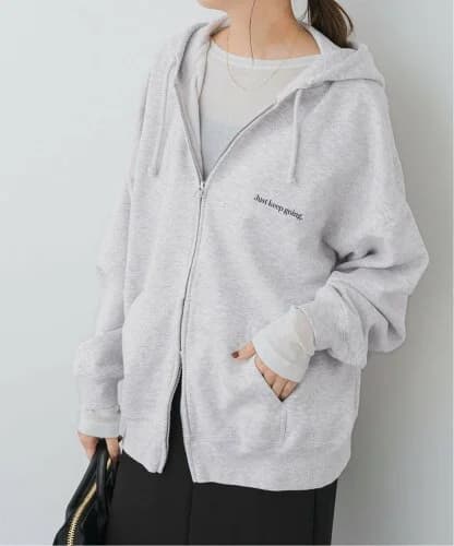 Spick & Span バックプリントダブルジップパーカー