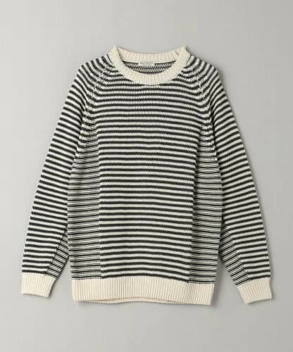 BEAUTY&YOUTH UNITED ARROWS ギマコットン SWIT ボーダー クルーネック ニット -ウォッシャブル-