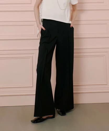 LOULOU WILLOUGHBY タックステッチワイドパンツ