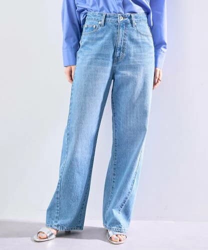 YECCA VECCA ORGABITS切替ストレートデニムパンツ