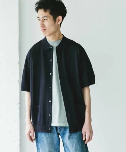URBAN RESEARCH DOORS リネンライクショートスリーブシャツカーディガン