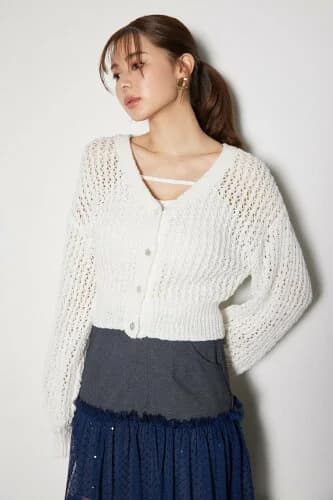 rienda ビジューニットカーディガン