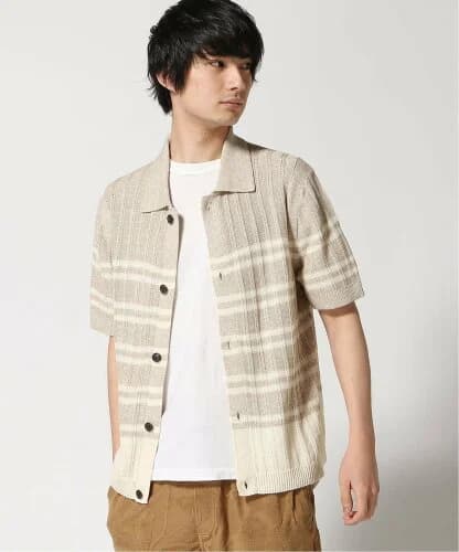 BANANA REPUBLIC コットンリネン リゾート ニットポロシャツ