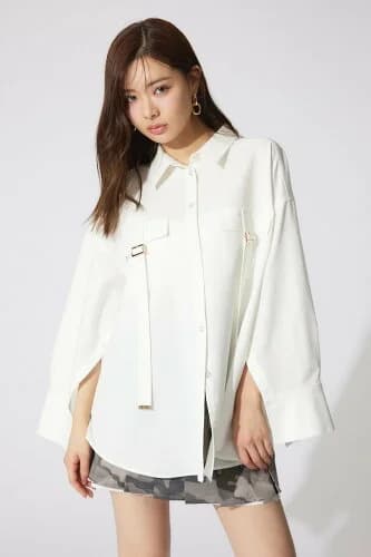 rienda バックルディティールBigシャツ