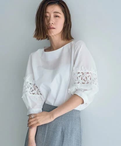 YECCA VECCA レース切替ブラウス