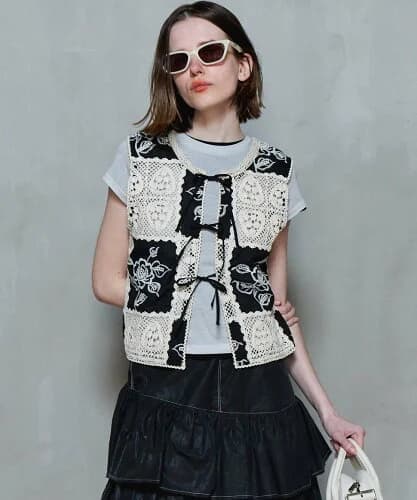 MAISON SPECIAL 2way Embroidery Vest