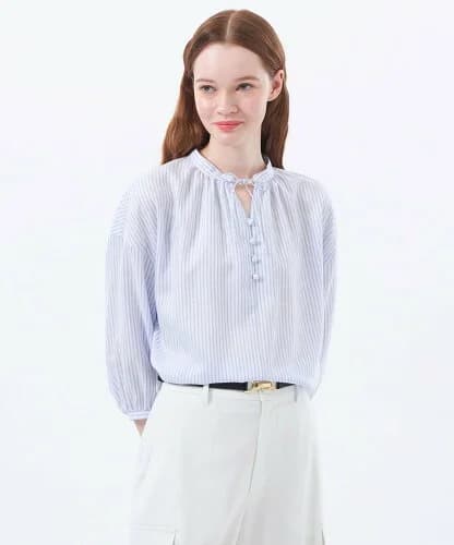 MACKINTOSH PHILOSOPHY リネンミックスギャザーブラウス