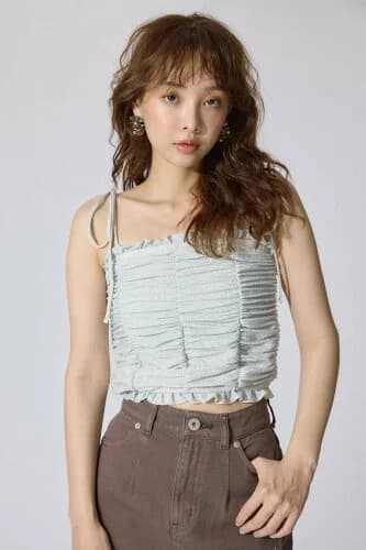 rienda 2WAYギャザーキャミトップス