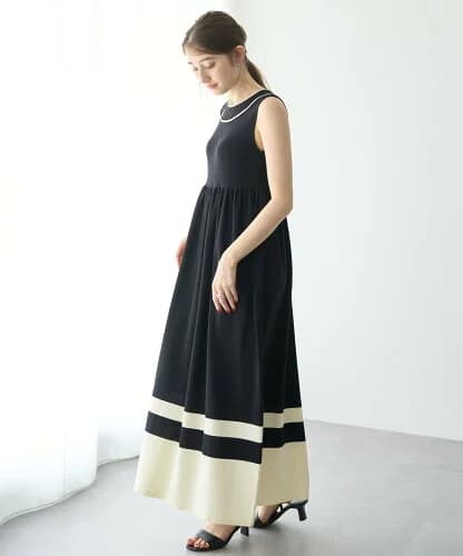 YECCA VECCA 配色ニットワンピース
