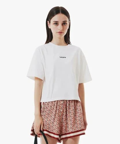 LACOSTE ワイド&ショートネームステッチTシャツ