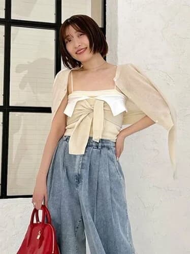 SNIDEL Sustainableメタルプレートカーディガン