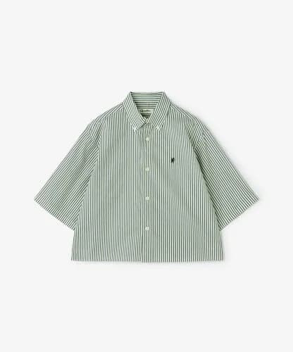 Gymphlex ｜ ショート ボタンダウン半袖シャツ STRIPE WOMEN