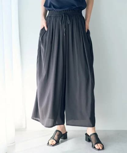 YECCA VECCA シルキータックワイドパンツ