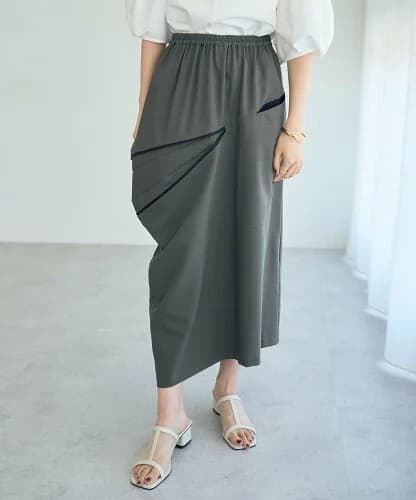 YECCA VECCA ZIPデザインアシメスカート