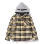 シャツ ブラウス CHECK HOODIE LAYERED SHIRT K キッズ