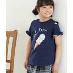 tシャツ Tシャツ 「KIDS」肩見せアイスクリーム転写プリントTシャツ キッズ