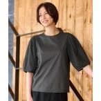 tシャツ Tシャツ 「洗える・XSサイズあり」シアーコンビパフスリーブ カットソー レディース