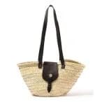 リュック KECH LES ESSENTIELS RAFFIA FLAP SM レザーハンドルかごバッグ レディース