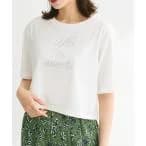 tシャツ Tシャツ ・swing　by　ラインストーンロゴショートTEE レディース