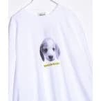 tシャツ 「新柄追加」「GLOSTER/グロスター」DOG＆CAT 犬猫プリント クルーネックロンT メンズ レディース