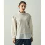 tシャツ Tシャツ スエード調レイヤードデザインプルオーバー レディース